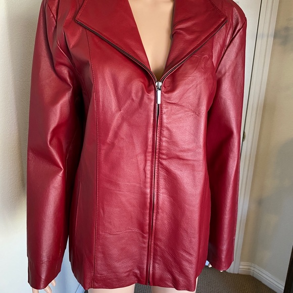 East 5th Women’s Large Dark Red/Wine Color Genuine Leather Fully Lined J… - Picture 4 of 8